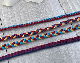 Braided Rakhis - Burgundy, Navy, Teal & Gold | Raksha Bandhan Rakhi For Brother