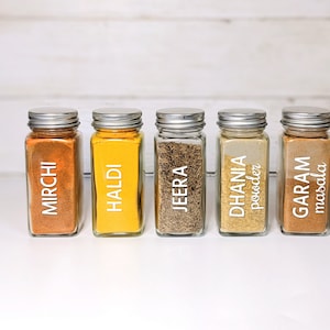 Indian Spice Labels | Spice Label Stickers | Vinyl Decal Spice  Rack Stickers | Spices and Bottles NOT Included