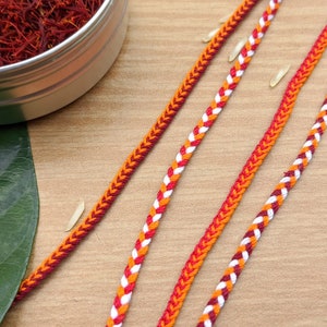 Braided Rakhis - Red, Orange, White | Raksha Bandhan 2025 | Rakhi Bracelet For Brother