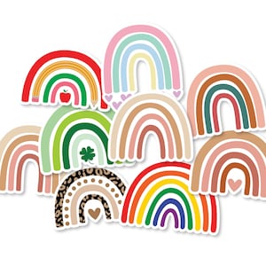Boho Rainbow Sticker | Hand Drawn Boho Rainbow Sticker for Laptop, Water Bottle, Bullet Journal, Planner Stickers | Waterproof Vinyl