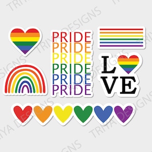 Pride Stickers | Rainbow Stickers, Gay Pride Stickers, LGBTQIA+ Sticker for Laptop, Water Bottle, Bullet Journal, Planner | Waterproof Vinyl