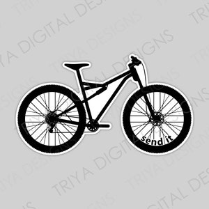Mountain Bike Send It Sticker | Mountain Biking, Sports Gift, Bike Sticker for Laptop, Water Bottle, Journal, Planner | Waterproof Vinyl
