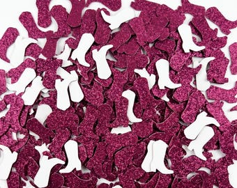 Cowboy Boots Confetti | Glitter Pink, Silver, Gold, White, Pink Boot Confetti | Nashville, Dallas, Bachelorette Party Decorations