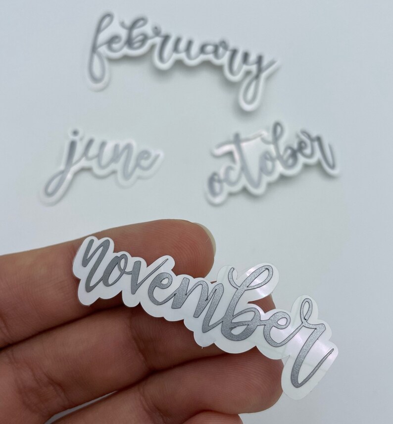 Months of the Year Stickers Calendar Months Vinyl Decal Etsy