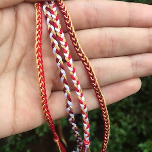 Braided Rakhi Bracelets - Red, Gold, White | Rakhis for Raksha Bandhan | Burgundy, Red, Gold, White Braids