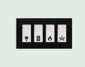 Light Switch Decals | Light, Outlet, Fan Labels, Outlet Decal, Home Organization Labels, DIY Project | Sticker ONLY | Silver, Black, White