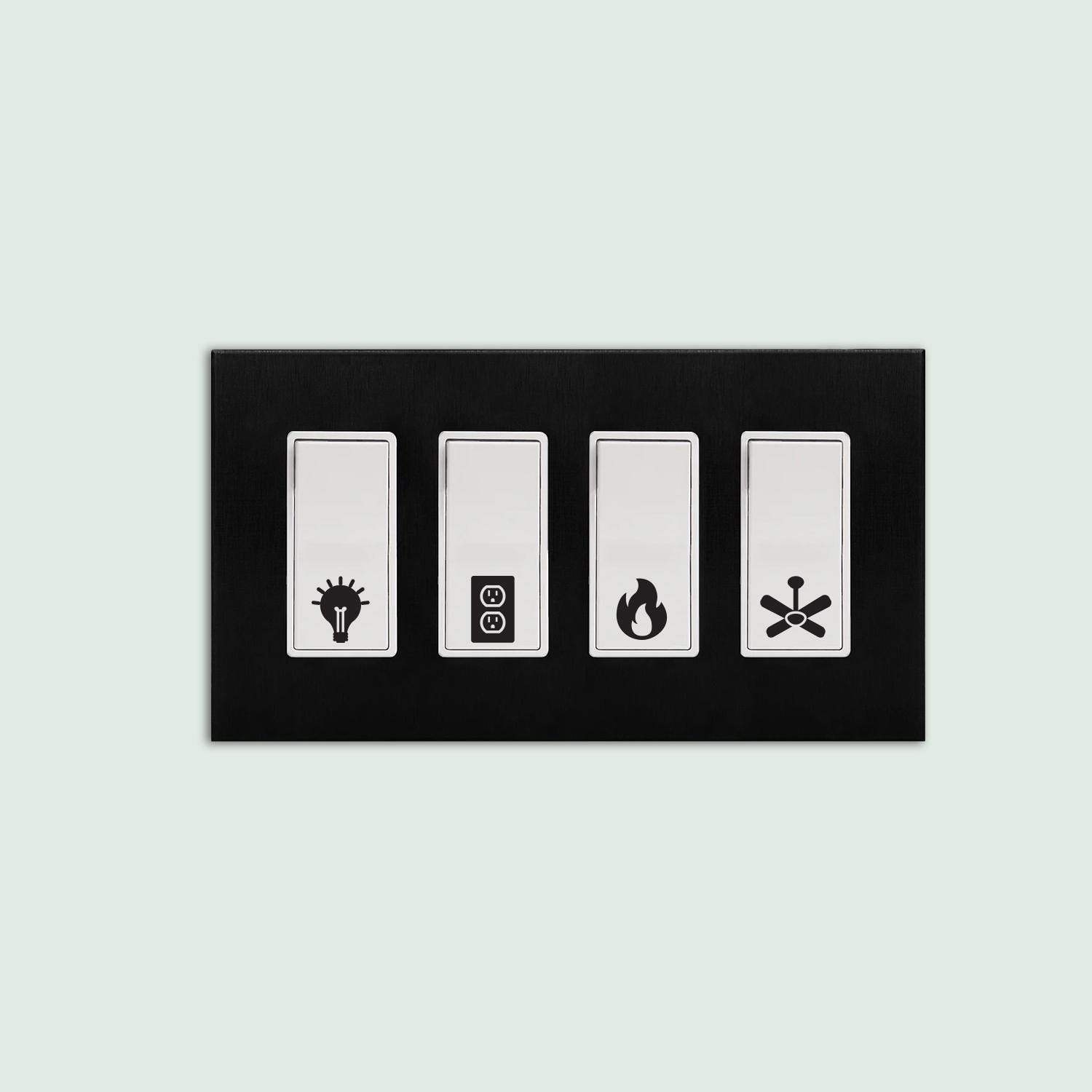Juego De 5 Pegatinas Para Interruptores Y Faroles - 14x14 Mm, Resistente Al Agua Y Fácil De Quitar - Diseño Con Símbolos De Luz