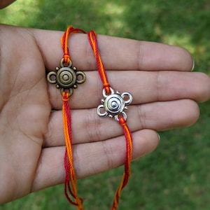 Rakhis for Kids | Red Orange Charm Friendship Bracelet | Raksha Bandhan for Kids