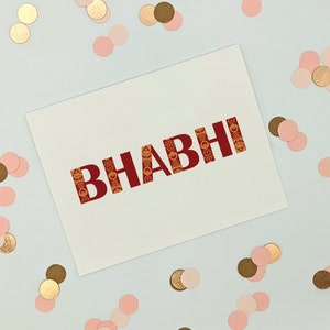 Desi pour soeur | Cadeau Raksha Bandhan pour elle | Carte Belle-soeur, Didi, Bhabhi, Behen, frère et sœur Raksha Bandhan | 4,25 x 5,5 pouces