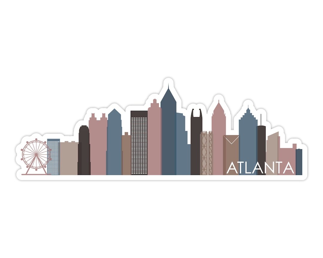Atlanta Skyline Sticker Minimalist Modern Skyline Sticker for Laptop ...