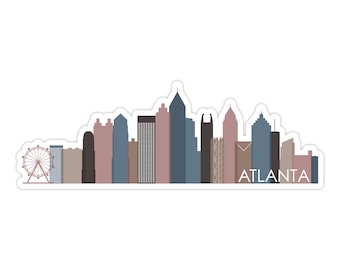 Atlanta Skyline Sticker | Minimalist Modern Skyline Sticker for Laptop, Water Bottle, Bullet Journal, Planner | Waterproof Vinyl