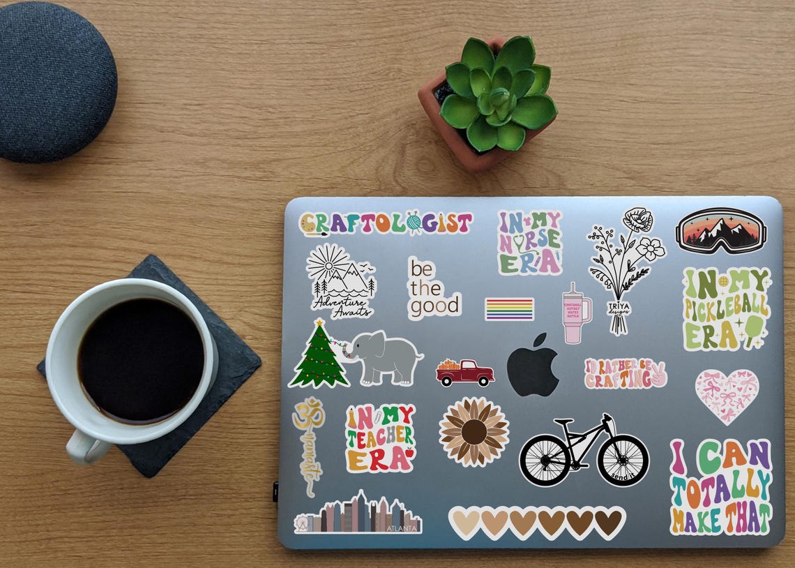 Adventure Awaits Minimal Sticker | Hand Drawn Mountain Scene, Travel ...