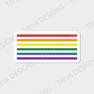 Rainbow Pride Lines Sticker | Gay Pride Sticker, Rainbow Love Sticker for Laptop, Water Bottle, Journal, Planner | Waterproof Vinyl