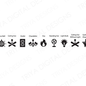 Light Switch Decals | Light, Outlet, Fan Labels, Outlet Decal, Home ...