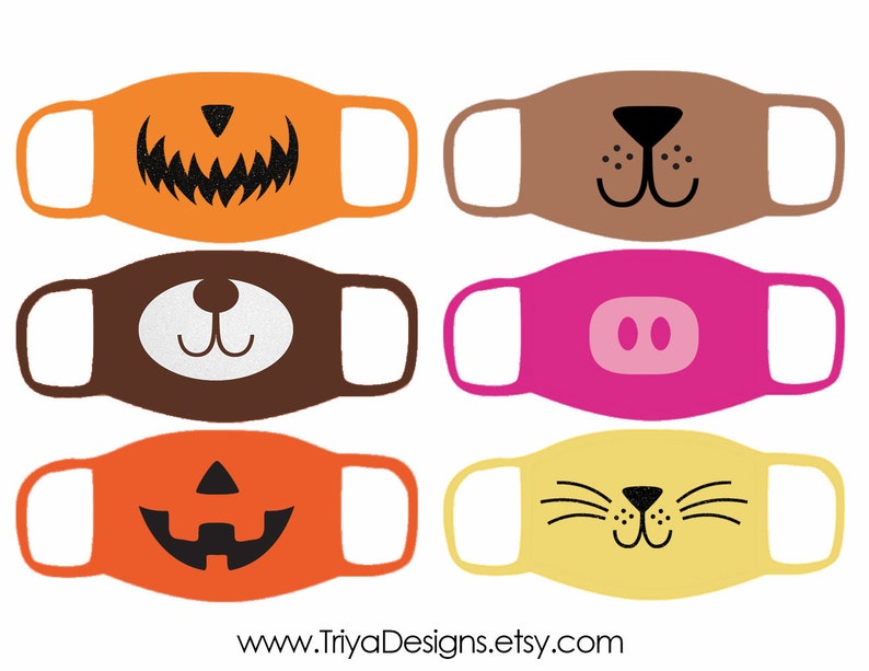 Download Animal Face Mask SVG Cut Files Iron On Face Mask SVG | Etsy