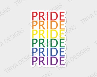 Rainbow PRIDE Sticker | Gay Pride Sticker, Rainbow Love Sticker for Laptop, Water Bottle, Bumper Sticker, Journal | Waterproof Vinyl