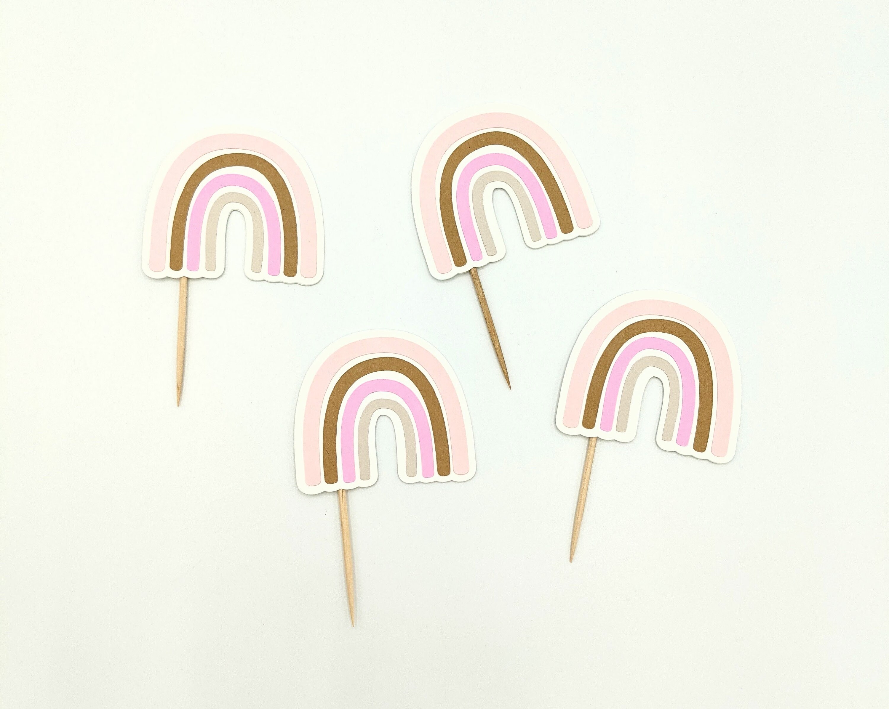 Boho Rainbow Cupcake Topper DIY Kit Baby Girl Birthday Decor Etsy