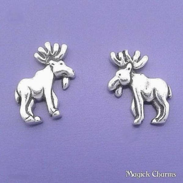 MOOSE Earrings .925 Sterling Silver Elk Post Stud - se1908