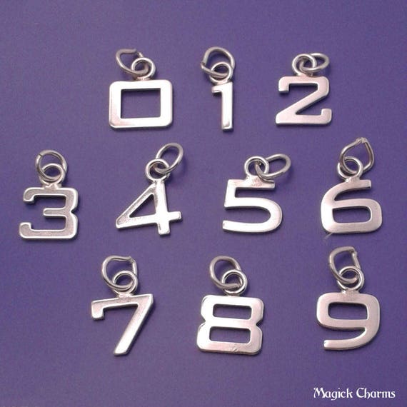 Number 0 Charm Numeral Zero Pendant Lobster Clasp Fashion Sterling Silver