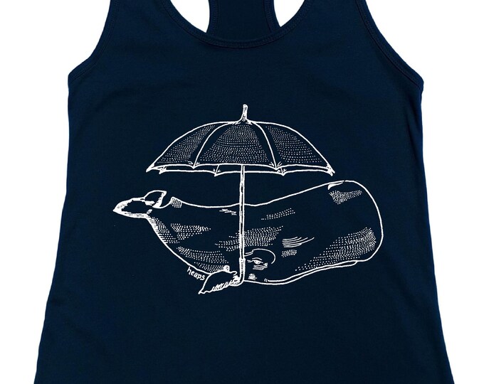 Tank Tops for Women -  Whale Tank Top - Printed Tank Top -  Womens Muscle Tank - Beach Tank Top - Womens Graphic Tank - Funny Graphic Tanks