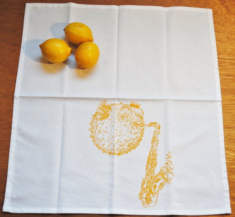 Screen Printed Images Cotton Nautical Theme Cloth Dinner Napkins Set of 6 Washable Reusable Napkins Fun Gift Dinner Place Setting