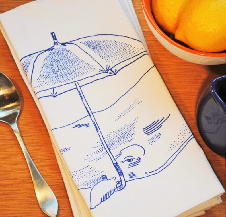 Napkins Set Makes a Cute Wedding Gift Whale Cotton Napkins Hand Screen Printed Napkins Quality Dinner Napkin