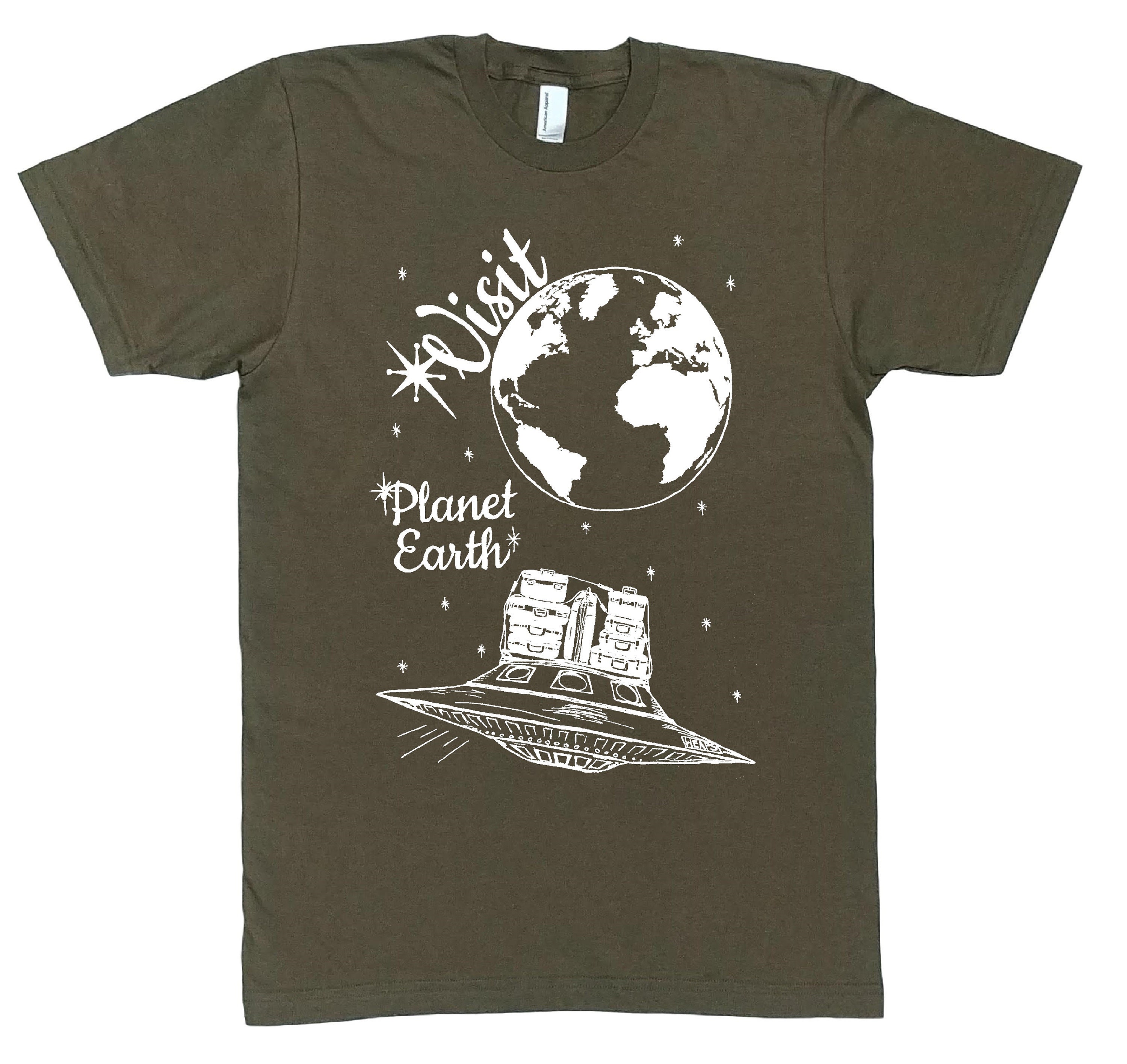 Funny Mens T Shirt Vintage Space Poster 