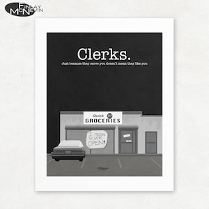 Retro Style &#39;Clerks&#39; Movie Poster Print - Unframed Giclee Art