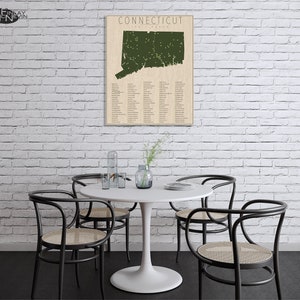 CONNECTICUT PARKS, State Park Map, Fine Art Photographic Print for the home decor. afbeelding 4