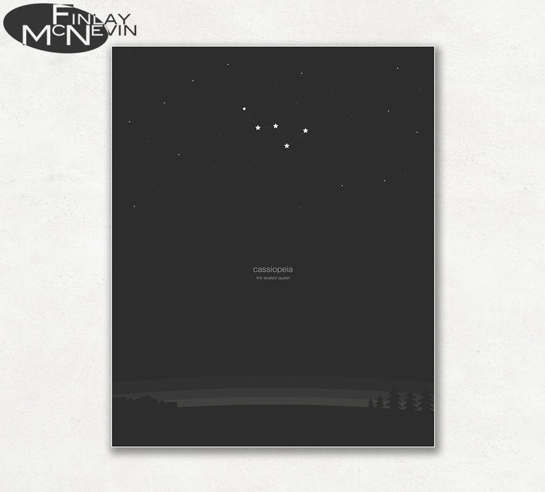 CASSIOPEIA CONSTELLATION, Astronomy Print, Photographic Print for the Home Decor image 1