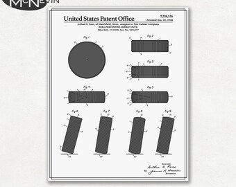 HOCKEY PUCK Patent, Fine Art Print Poster, Colour, Blueprint, or Black and White