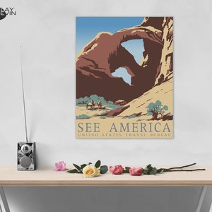 SEE AMERICA 3-Pack, Vintage 1930's WPA Poster Reproduction, United States Travel Posters image 4