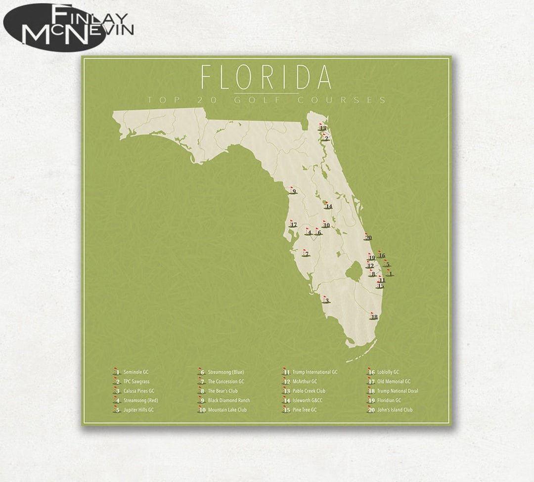 FLORIDA GOLF COURSES Florida Map - Il 1080xN.1166118078 Eknx 