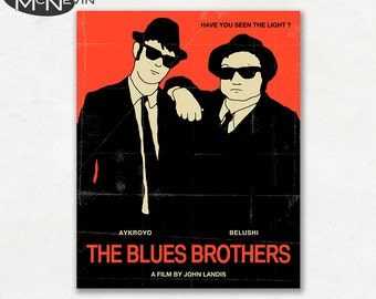 BLUES BROTHERS Movie Poster, Fine Art Print - Red