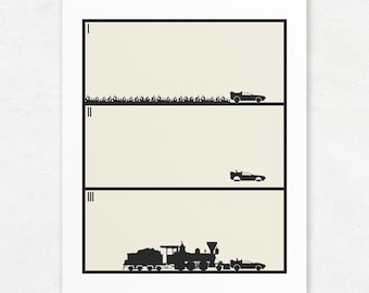 Minimalist Style 'Back to the Future' Trilogy Movie Poster Print - Unframed Giclee Art