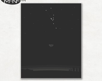 TAURUS CONSTELLATION, Astronomy Print, Photographic Print for the Home Decor