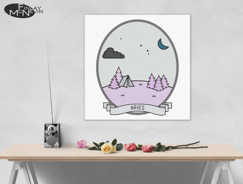 ARIES CONSTELLATION, Astronomy Cartoon Art, Photographic Print for the Home Decor image 6