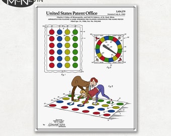 TWISTER Patent, Fine Art Print Poster, Colour, Blueprint, or Black and White