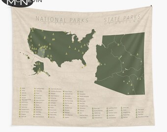 ALABAMA PARKS TAPESTRY State Park Map Wall Tapestry for the - Etsy
