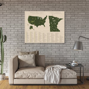 NATIONAL and STATE PARK Map of Minnesota and the United States, Fine Art Photographic Print for the home decor. Bild 4