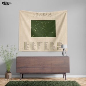 COLORADO PARKS TAPESTRY, National and State Park Map, Wall Tapestry for the home decor. image 3