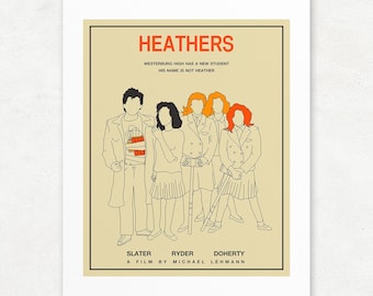 Retro Style 'Heathers' Movie Poster Print - Unframed Giclee Art
