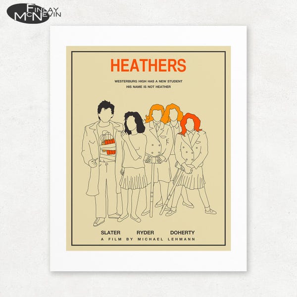 Retro Style 'Heathers' Movie Poster Print - Unframed Giclee Art