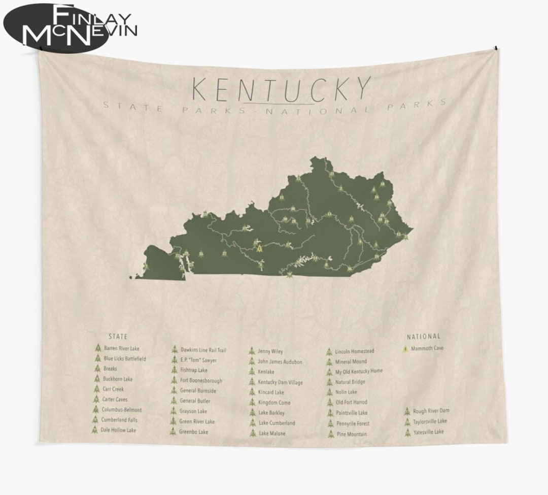 KENTUCKY PARKS TAPESTRY National and State Park Map Wall - Etsy