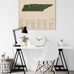 TENNESSEE PARKS, National and State Park Map, Fine Art Photographic Print for the home decor. image 5