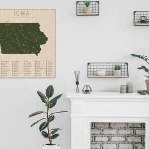 IOWA PARKS, State Park Map, Fine Art Photographic Print for the home decor. image 5