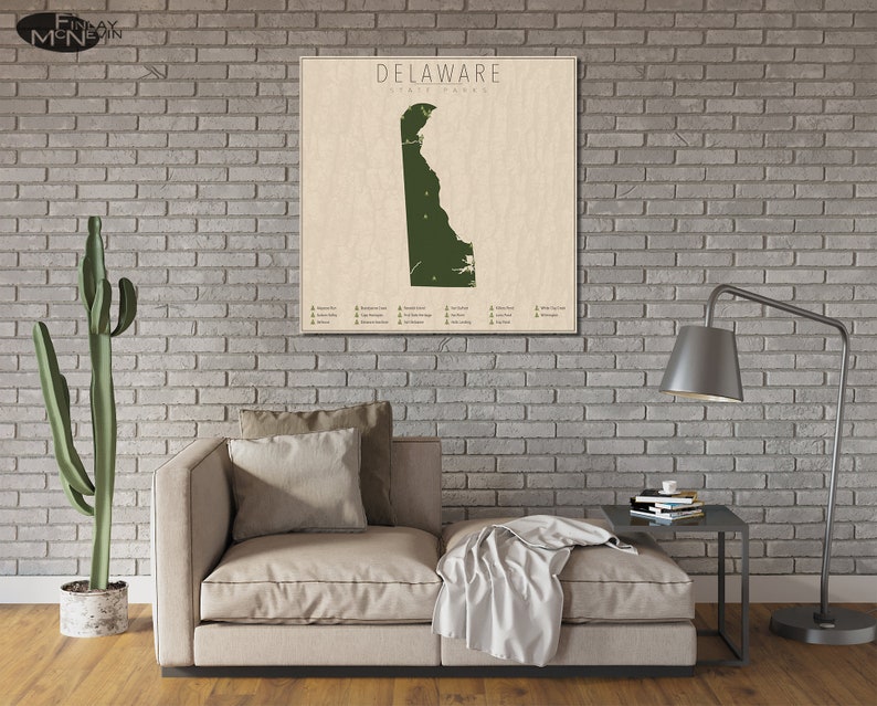 DELAWARE PARKS, State Park Map, Fine Art Photographic Print for the home decor. image 5