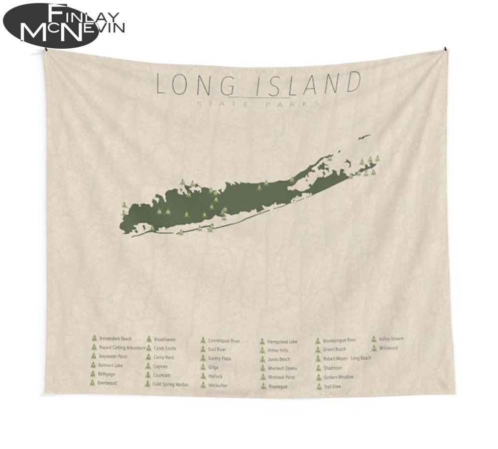LONG ISLAND PARKS Tapestry State Park Map Wall Tapestry for Etsy