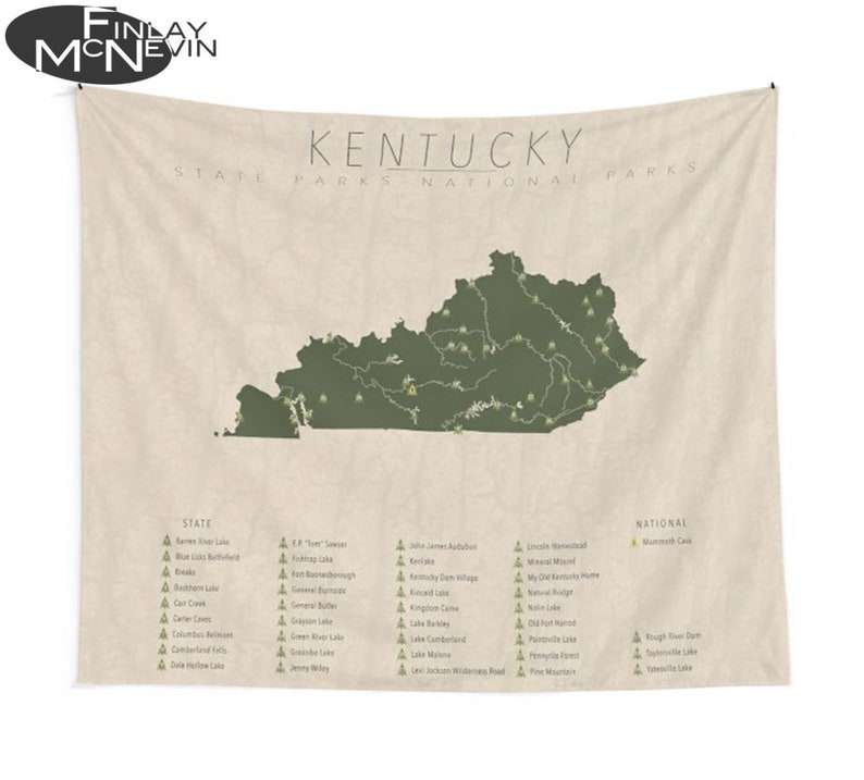 KENTUCKY PARKS TAPESTRY National and State Park Map Wall - Etsy