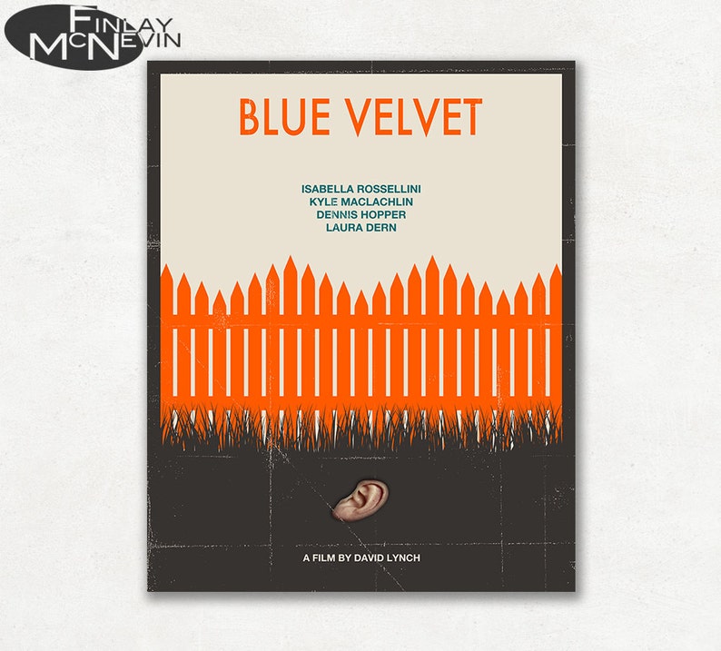 BLUE VELVET Movie Poster, Fine Art Print Brown image 1